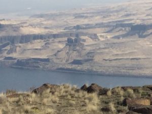 View of Twin Sisters Across the River from Wallula Gap Overlook