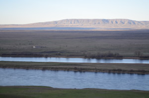 Rattlesnake Mountain from the bluffs with the Columbia River and Hanford Nuclear Reservation in the foreground