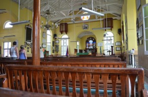 Inside St. John's Cathedral in Belize City
