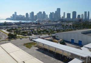 Miami Skyline from our Ship, The Carnival Glory