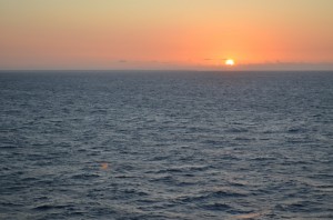 Sunrise over the Caribbean from the Carnival Glory
