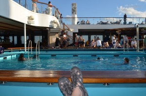 Lido deck pool on Carnival Glory cruise ship