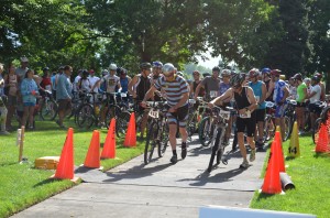 Modified Starting Line for Bicyclists