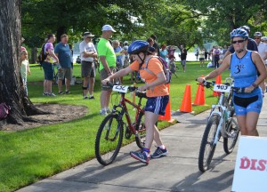 Mounting Up for Bicycle Leg of "Duathlon"