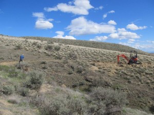 Skipped Rocky Part, Excavator on Trail (pic courtesy Jim Langdon)