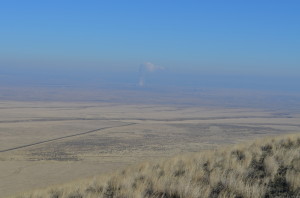 Columbia Generating Station steam plume in the distance on this chilly day
