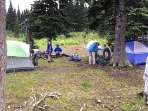 Youth tent area at Big Crow Basin on the Pacific Crest Trail