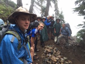 On the damp trail on day 1