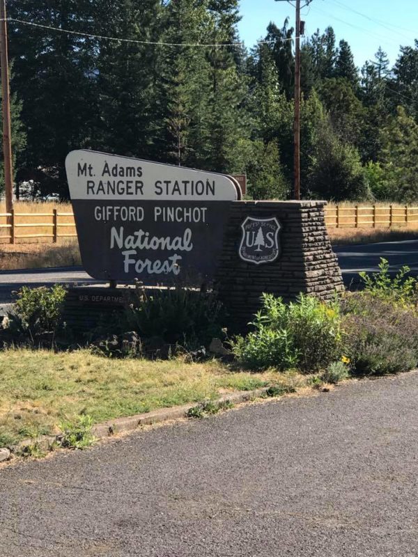 Mt. Adams Ranger Station sign