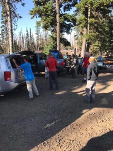 Packing up the camp at Cold Springs Campground