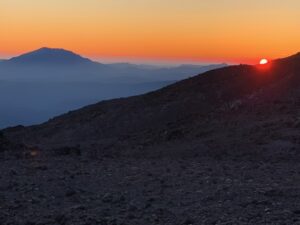 Sunset on Mt. Adams with Mt. St. Helens